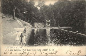 Chester West Virginia WV Park Swimming Pool Rotograph c1910s Postcard