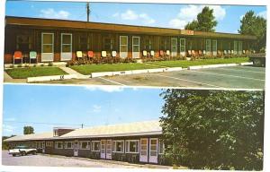 Clayton NY 1,000 Islands Lloyd's Motel Split View Free TV Old Autos Postcard