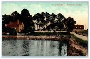 c1905 Residential Section Liverpool Nova Scotia Canada Unposted Postcard