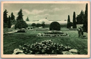 Spokane Washington 1943 WWII Soldiers Postcard Duncan Gardens