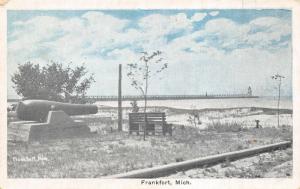 Frankfort Michigan c1915 Postcard Cannon Dunes Beach Blue Sky