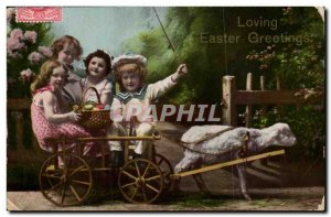 Fancy Old Postcard Loving Easter greetings sheep