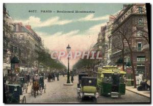 Old Postcard Paris Boulevard Montmartre