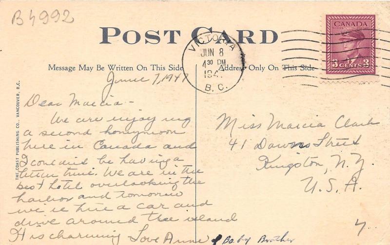 B4992 Flower Baskets Building Victoria  front/back scan