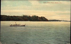 Belmar NJ Upper Shark River Rowing Rowboat c1910 Vintage Postcard
