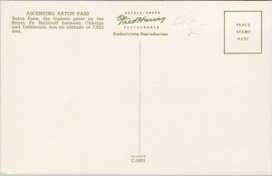 Transportation~Ascending Baton Pass~Chicago & California~Vintage Postcard 