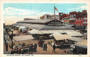 LEXINGTON MARKET BALTIMORE MARYLAND POSTCARD (c. 1920)