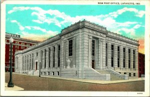 New United States Post Office Building Lafayette Indiana IN UNP WB Postcard T17