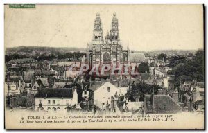 Old Postcard The Cathedral St Gatien Tours