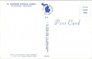 St Augustine Catholic Church Kalamazoo Michigan MI Postcard VTG UNP Dexter  