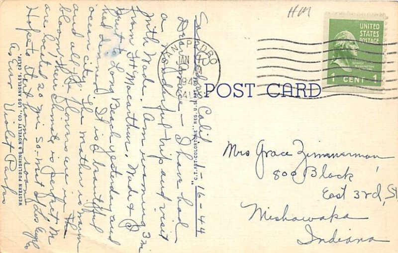 Long Beach California Postcard