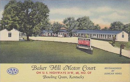 Kentucky Bowling Green Baker Hill Motor Court