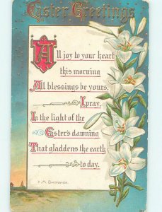 1910 Easter AUTHOR H.M. BURNSIDE QUOTATION ON POSTCARD o5981