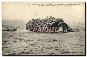 Old Postcard Boat Catastrophe of Freedom Toulon The reversal of the hull