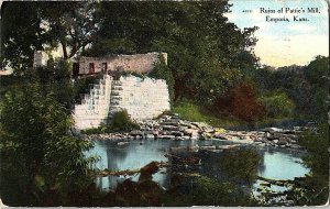 Ruins of Pattie's Mill Emporia Kansas Vintage Postcard Standard View Card