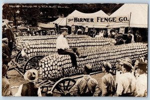 Ottawa Kansas KS Postcard RPPC Photo Warner Fence Exaggerated Corn c1910's