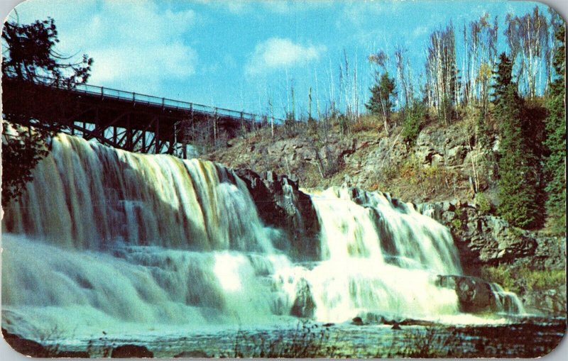 Lower Falls at Gooseberry State Park MN Vintage Postcard H78