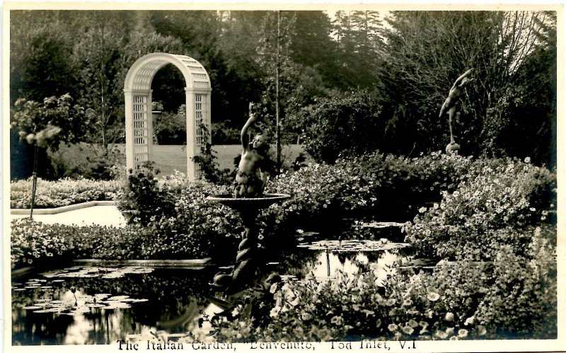 Canada - BC, Vancouver Island. Tod Inlet, Benvenuto Italian Garden *RPPC