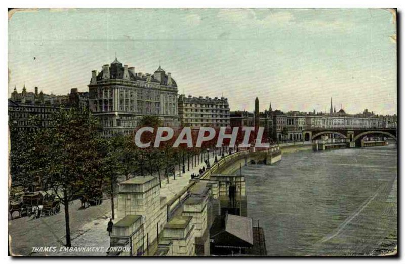 Postcard Old London Thames Embankment