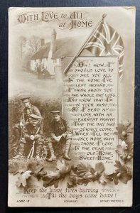 Mint Australia Picture Postcard WWI Australian Troops Keep Home Fires Burning