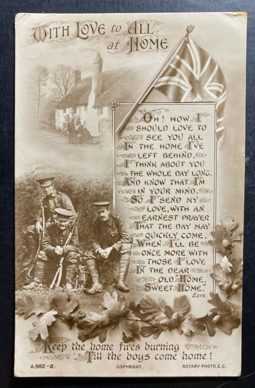 Mint Australia Picture Postcard WWI Australian Troops Keep Home Fires Burning 