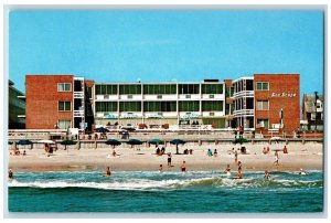 Ocean City Maryland MD Postcard Sea Scape Motel Oceanfront Champagne Flair c1960