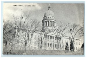 c1940's Augusta Maine ME, State Capitol Building Vintage Postcard 