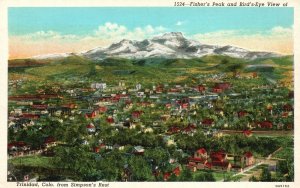 Vintage Postcard 1930's Peak & Bird's-Eye View of Simpson's Rest Trinidad Colo.