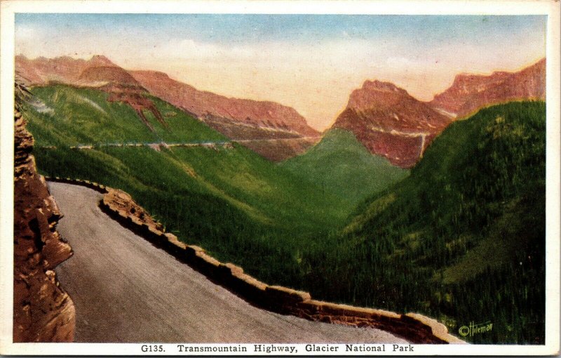 Lot of 4 : Glacier National Park - Logan Pass, Lake , Mountain UNPOSTED POSTCARD