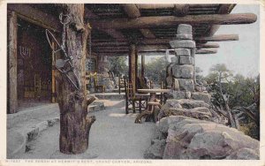 Hermits Rest Porch Grand Canyon Park Arizona 1910c Fred Harvey Phostint postcard