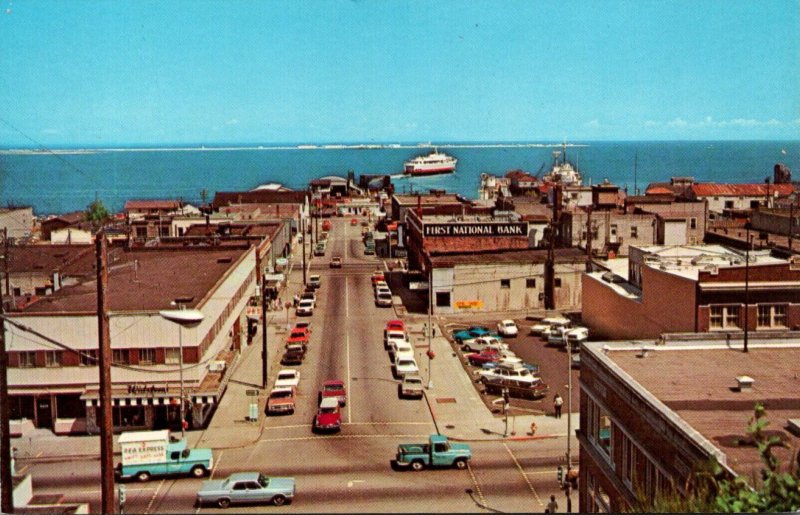 Washington Port Angeles Birds Eye View Showing Business District Waterfront a...