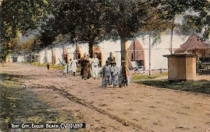 Cleveland Ohio Euclid Beach, Tent City, Color Lithograph Vintage Postcard U9883