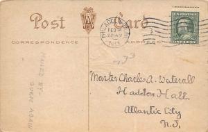 Damaged Valentines Day 1913 postal marking on front