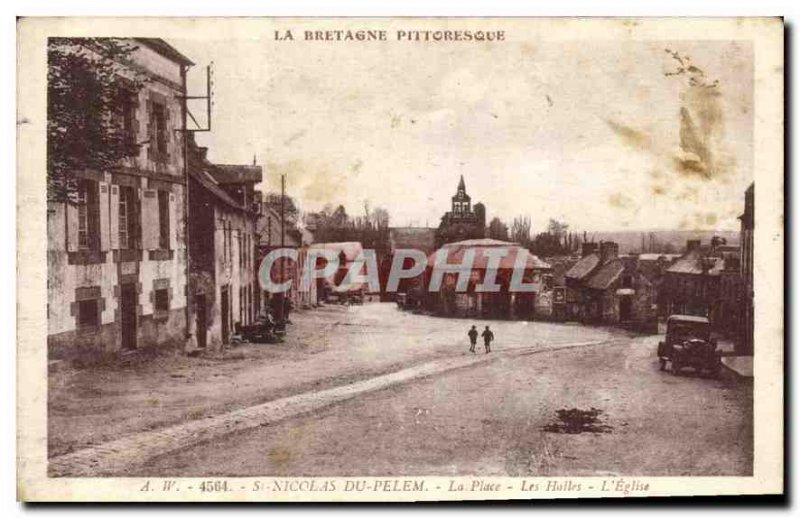 Old Postcard The UK Picturesque St Nicolas Du Pelem Place Les Halles Church