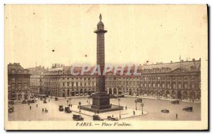 Old Postcard Paris Place Vendome