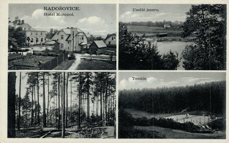 Czech Republic Radošovice Multiview Vintage Postcard 07.56