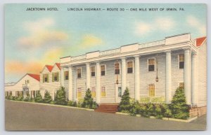 Linen~Jacktown Hotel~Lincoln Highway~Irwin Pennsylvania~Entry View~Beautiful~Vtg