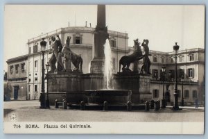 Rome Lazio Italy Postcard Quirinal Square c1910 Unposted Antique RPPC Photo