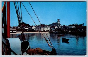 Fishing Boats, Provincetown Harbor, Massachusetts, Vintage Chrome Postcard