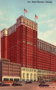 Illinois Chicago Hotel Sherman Curteich