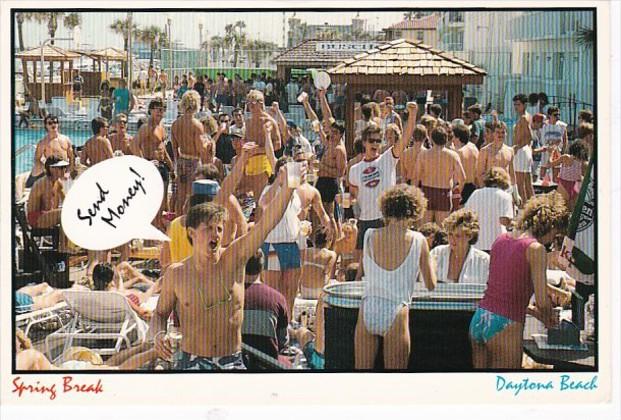 Florida Daytona Beach Spring Break Scene Send Money 1990