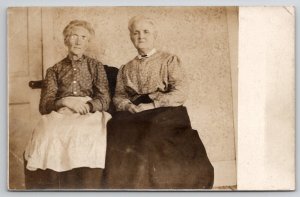 RPPC Two Sweet Old Women Ladies Ann and Polly c1908 Postcard D23