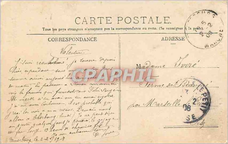 Old Postcard Montebourg (Manche) City Hotel