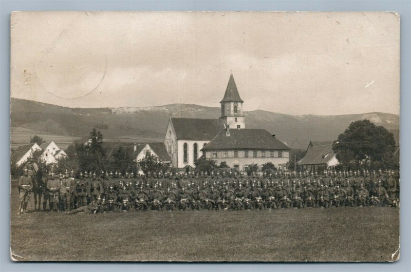 WWI GERMAN SOLDIERS GROUP ANTIQUE REAL PHOTO POSTCARD RPPC UNIFORMS HELMETS