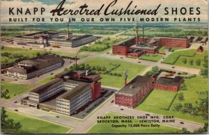 Postcard Aerial Knapp Aerotred Cushioned Shoe Factory in Lewiston, Maine