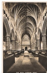 Devon Postcard - The Nave [Looking West] - Exeter Cathedral - Real Photo  ZZ3265