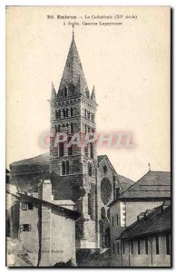 Postcard Old Embrun La Cathedrale right Barracks Lapeyrouse