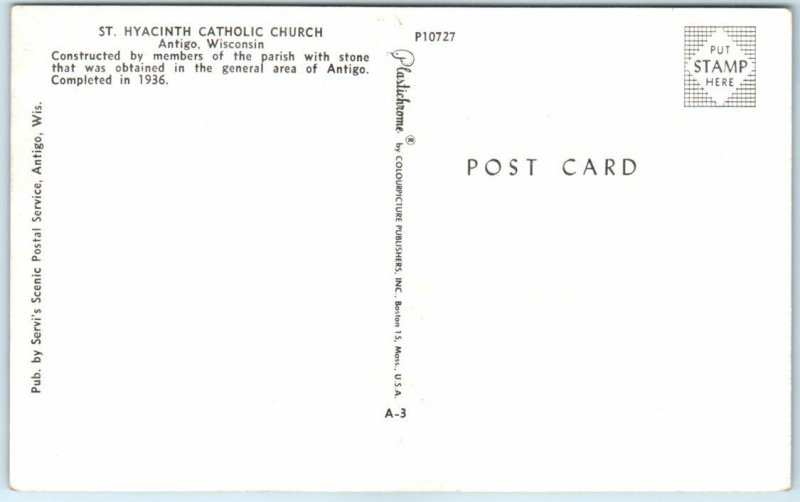 Postcard - St. Hyacinth Catholic Church - Antigo, Wisconsin