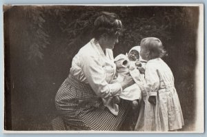 c1910's Grandma And Baby Little Girl RPPC Photo Posted Antique Postcard