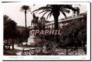 Old Postcard Valencia Estatua jaime el conquistador